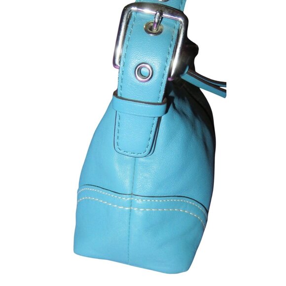 Coach 2007 Blue Leather Hampton Demi Baguette Satchel Bag - Picture 4 of 11